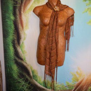 Beautiful Brown Silky Scarf